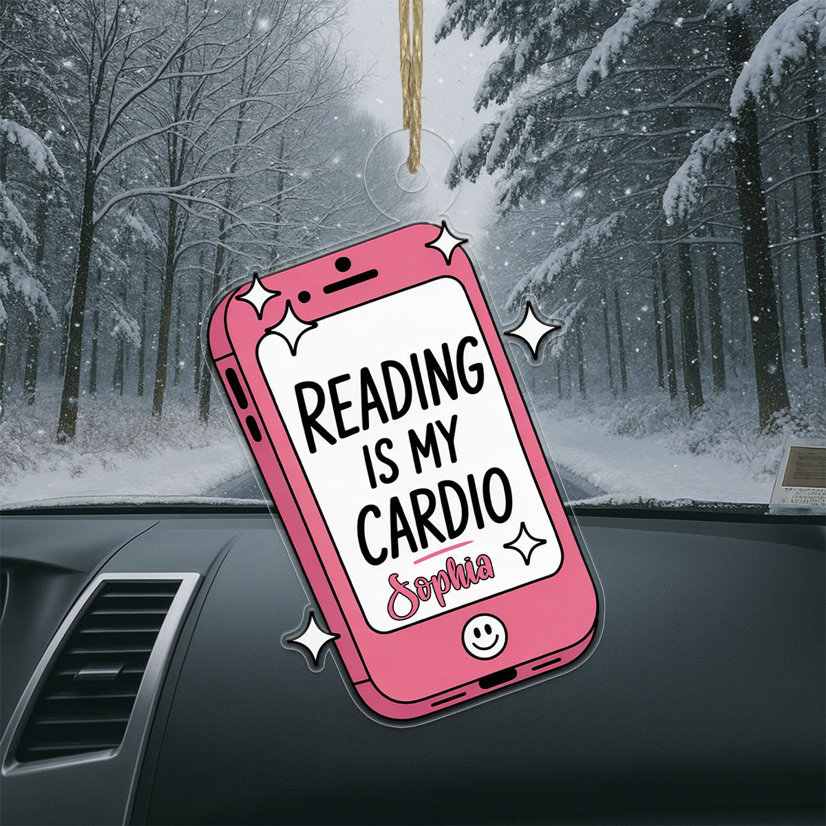 Personalized Reading Is My Cardio Kindle Ornament, Custom Book Lover Christmas Ornament, Funny Reading Gift, Holiday Keepsake for Readers