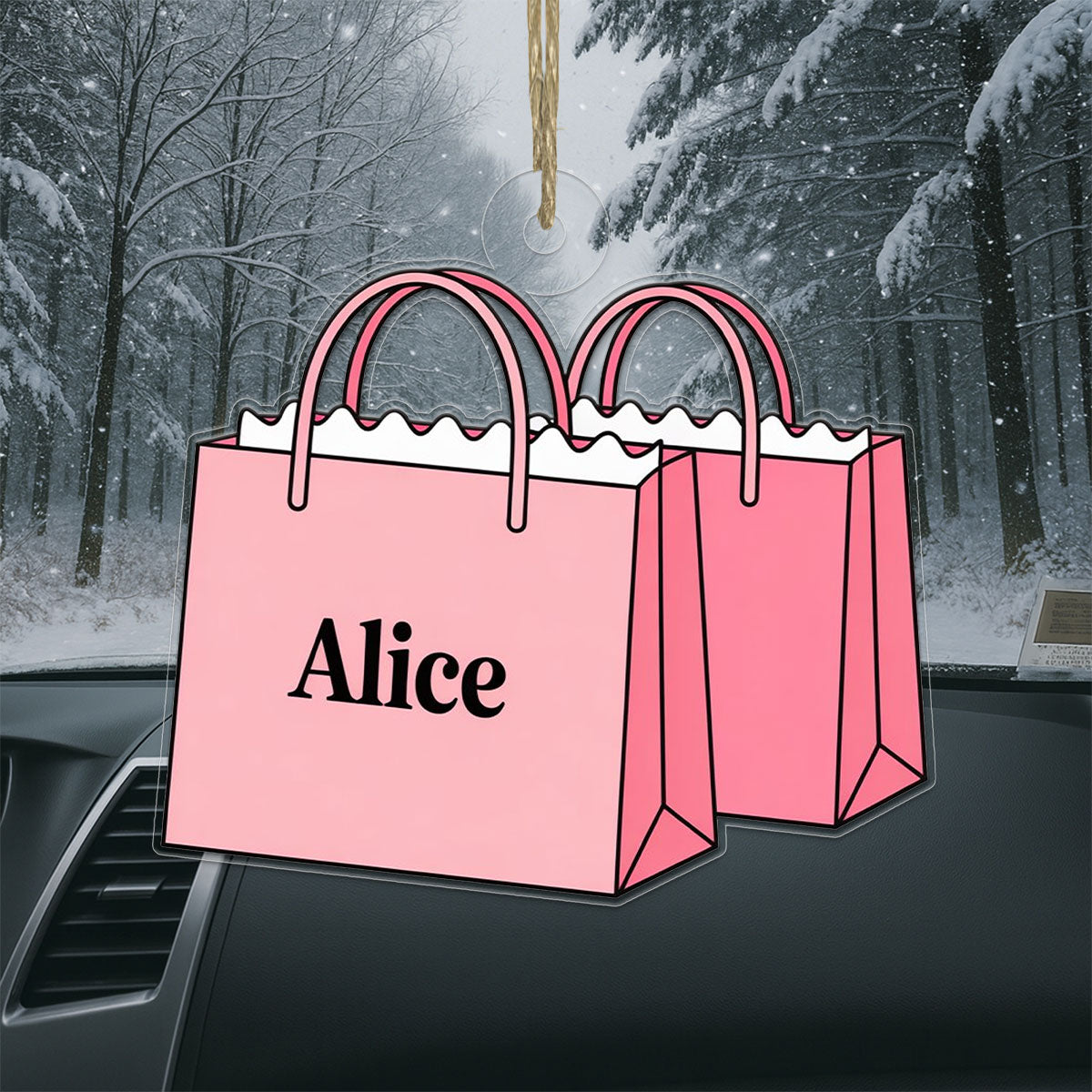 Personalized Shopping Bag Ornament, Custom Funny Christmas Ornament, Shopaholic Holiday Gift, Fashion Lover Decoration, Unique Xmas Keepsake