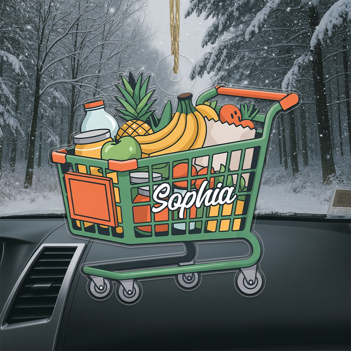 Personalized Shopping Cart Ornament, Custom Funny Christmas Ornament, Shopaholic Holiday Gift, Quirky Decoration, Unique Xmas Keepsake