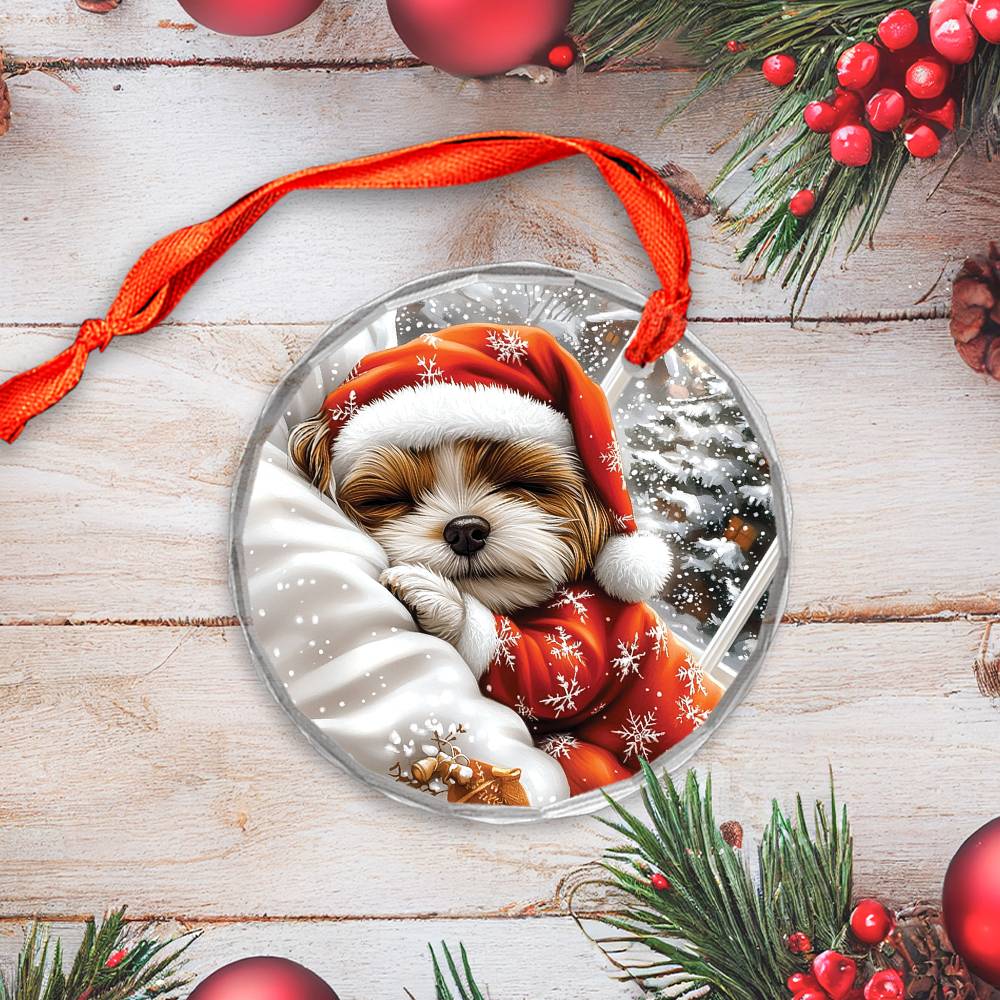 Shih Tzu Dog Sleeping In Bed Design 3