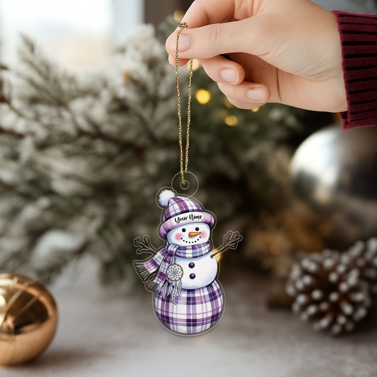 Personalized Snowman Warrior 1 Acrylic Ornament Christmas Gift