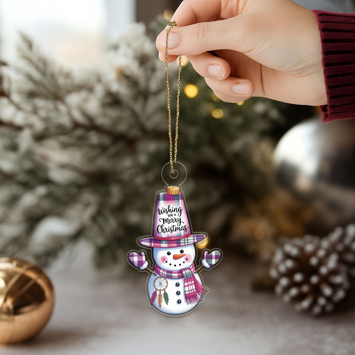 Personalized Snowman Warrior 2 Acrylic Ornament Christmas Gift