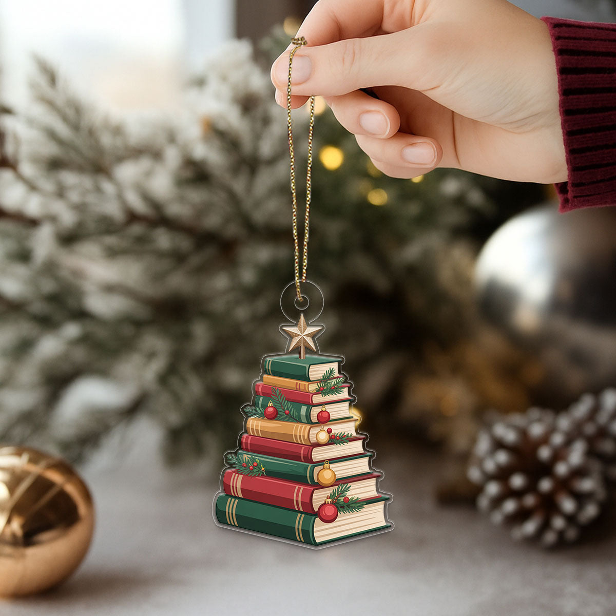 Christmas Book Tree Ornament Acrylic Ornament Christmas Gift