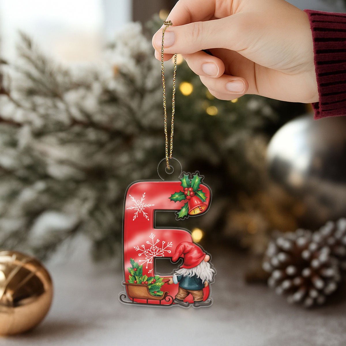 Christmas Initial Letter E Christmas Tree Acrylic Ornament Christmas Gift