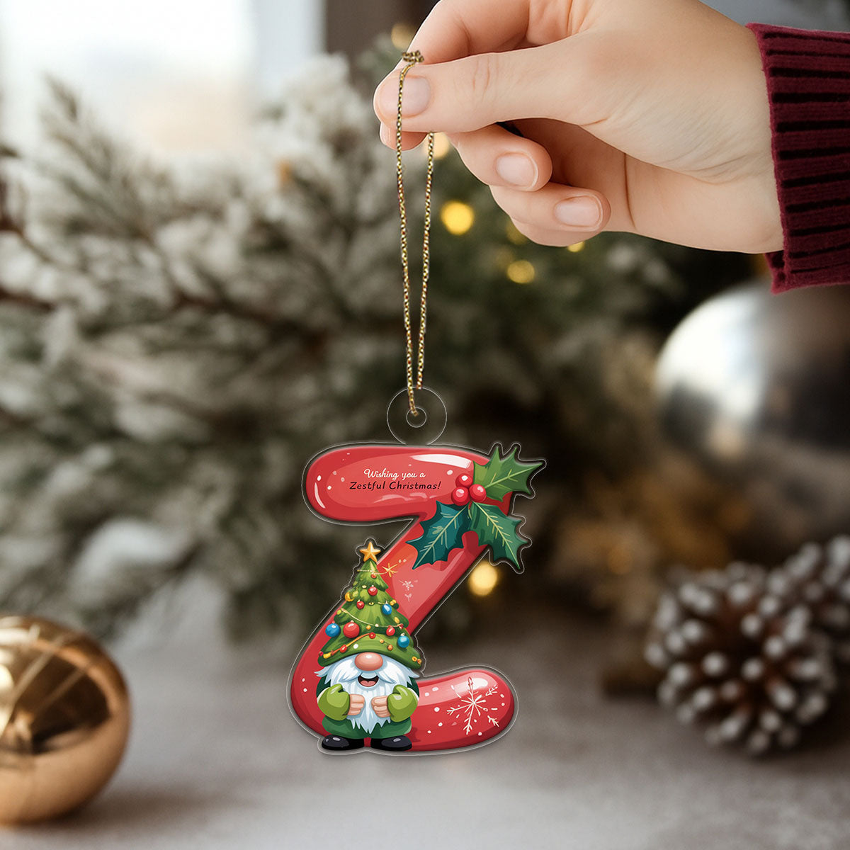 Christmas Initial Letter Z Acrylic Ornaments copy Acrylic Ornament Christmas Gift
