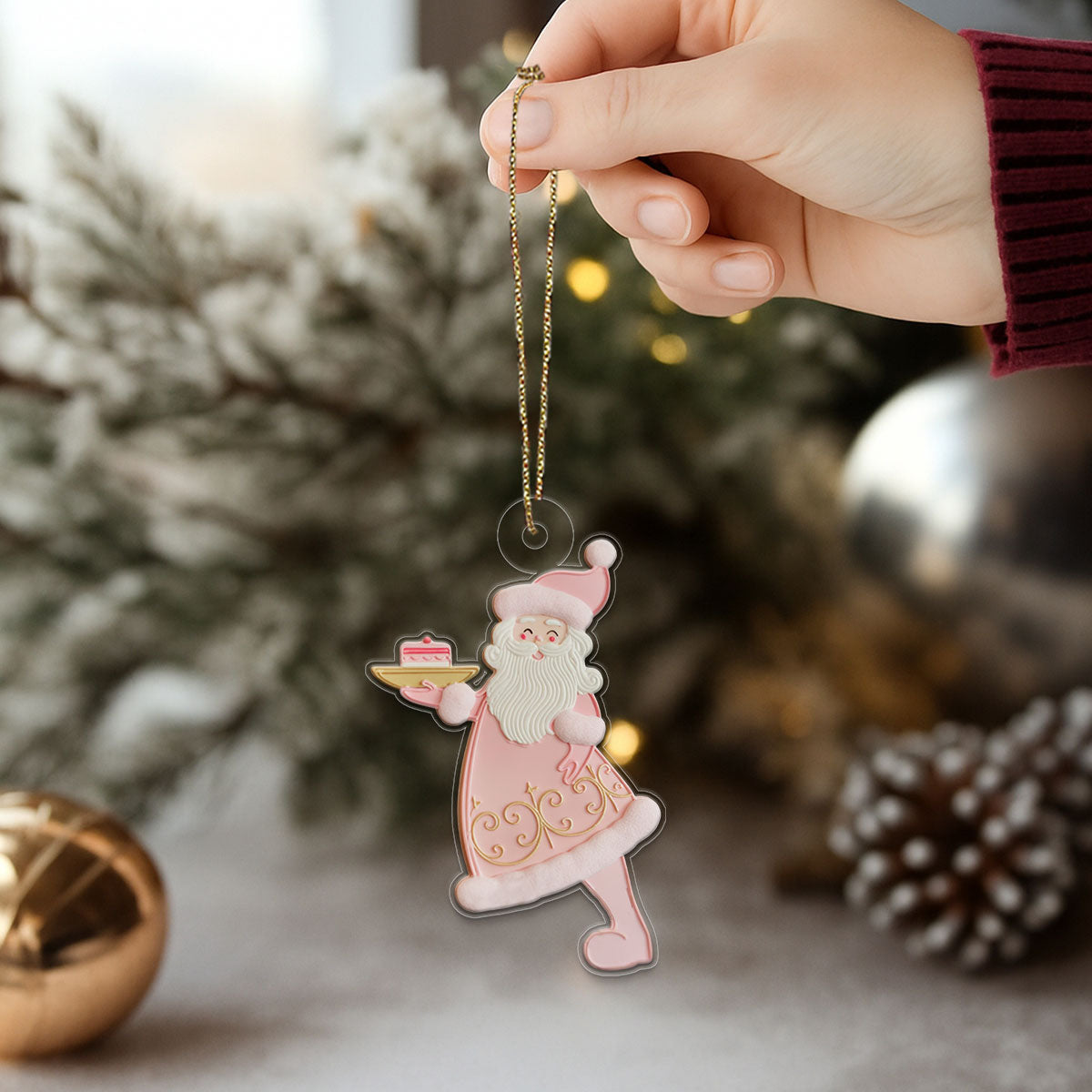 Personalized Santa Claus Macaron Acrylic Ornament Christmas Gift