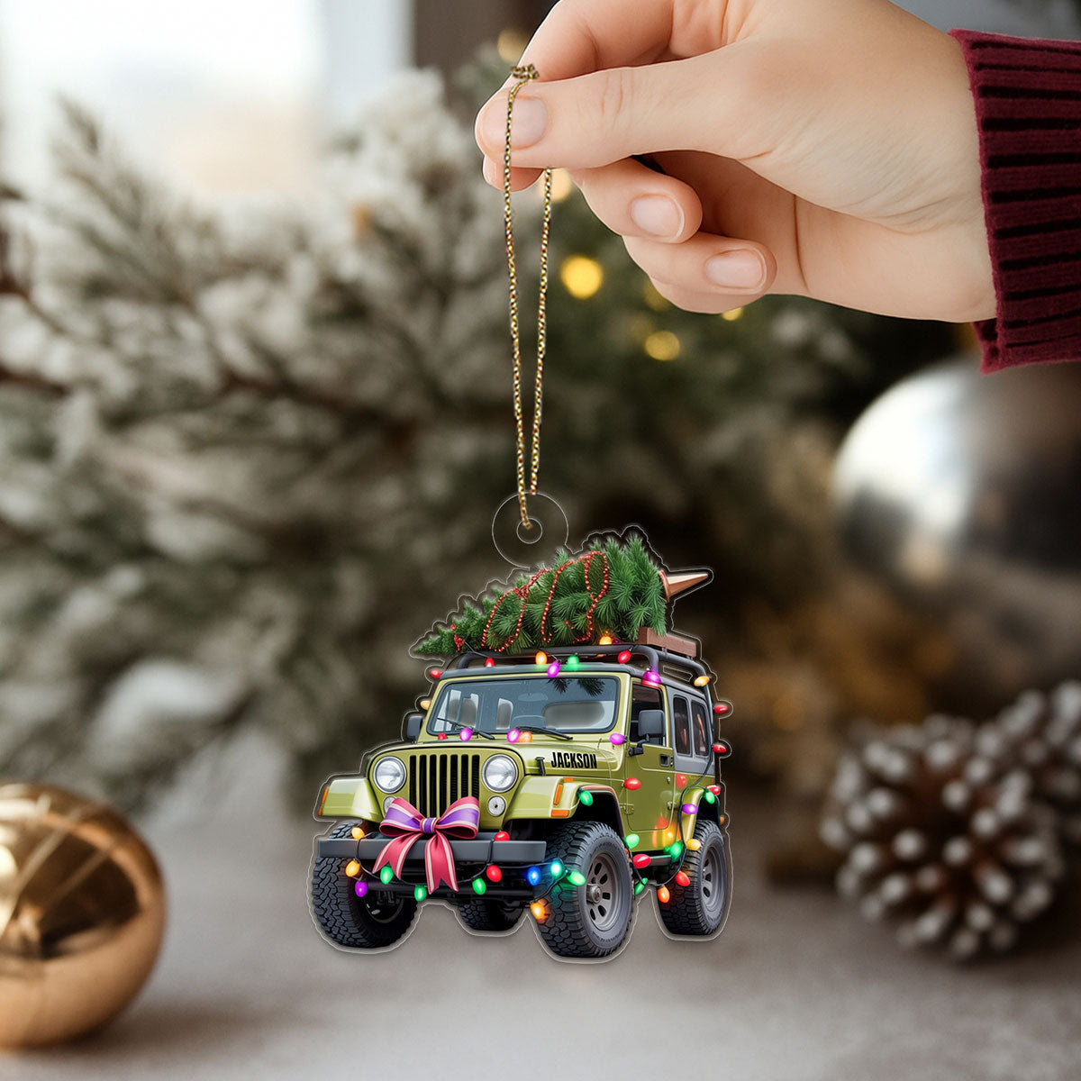 Custom Name Christmas Car Acrylic Ornament Christmas Gift
