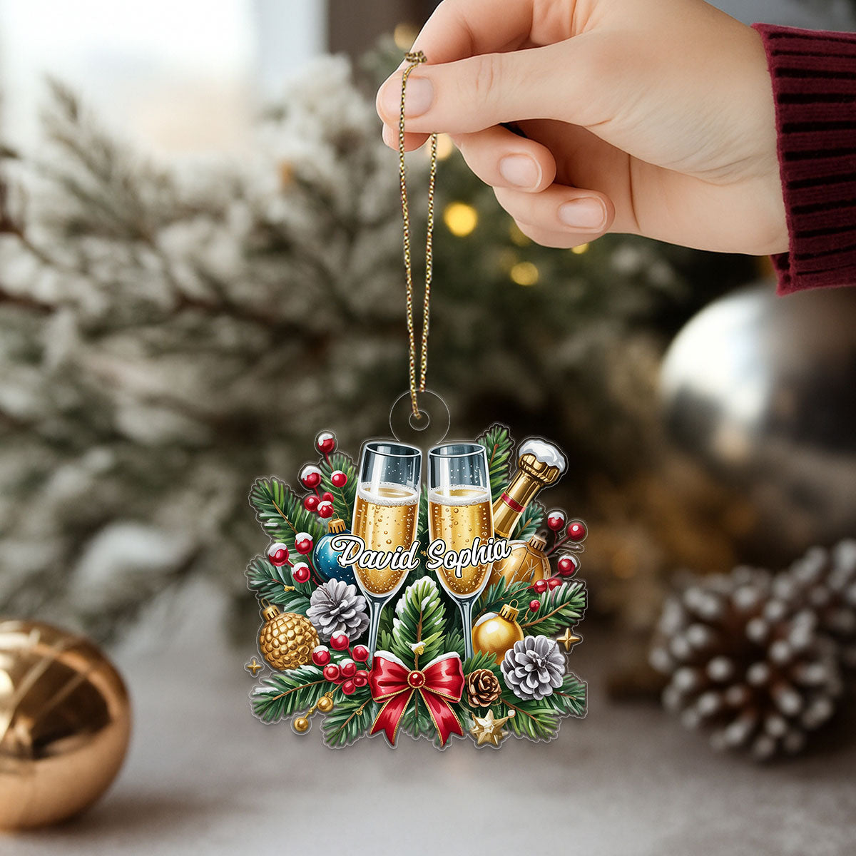 Custom Name Couple Champagne Lover