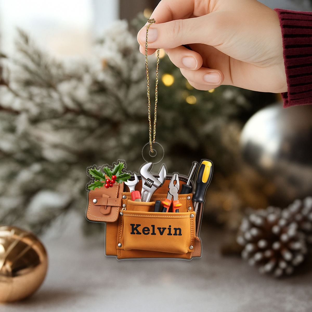 Custom Name Tools Belt Bag For Handyman Acrylic Ornament Christmas Gift