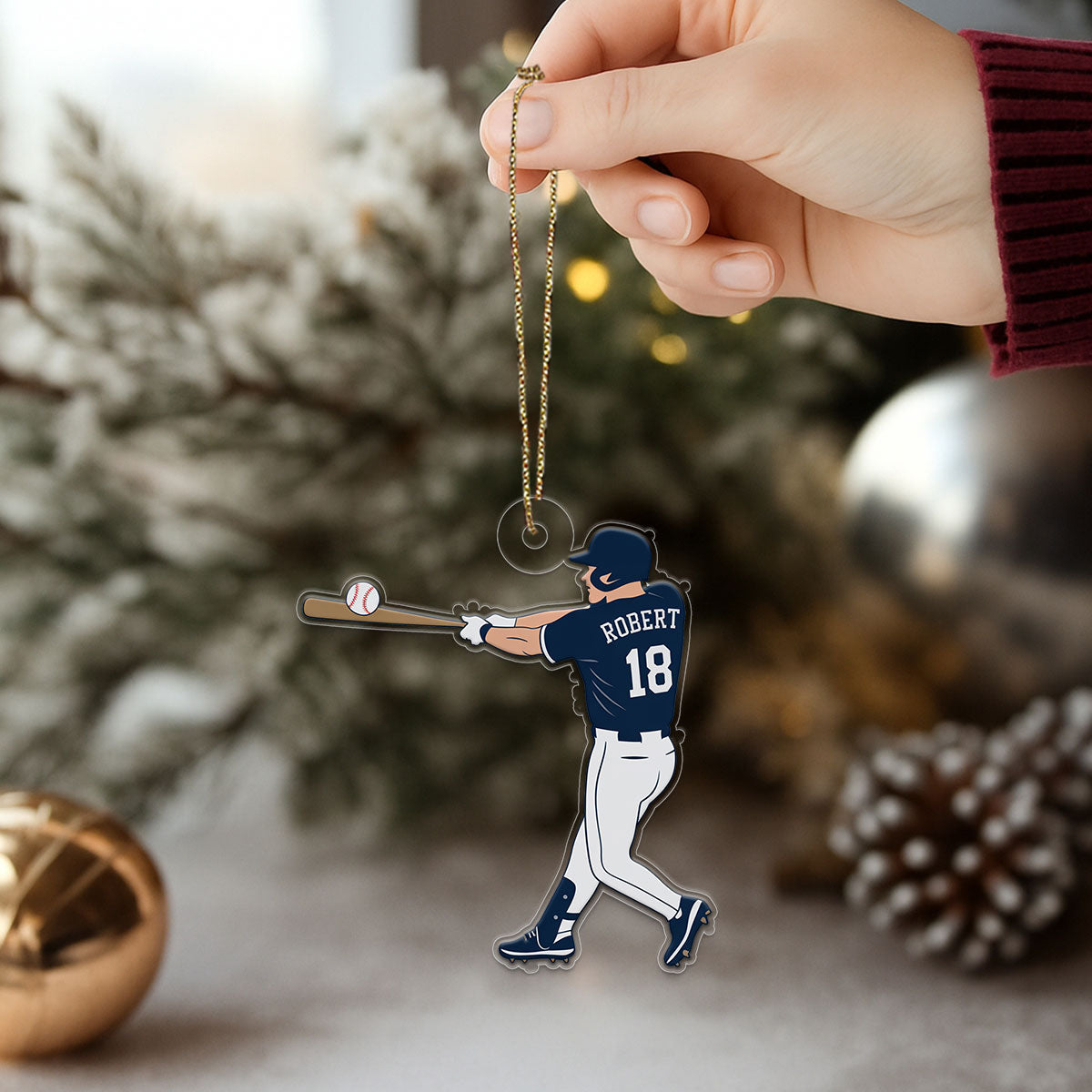 Custom Personalized Baseball Boy Acrylic Ornament Christmas Gift