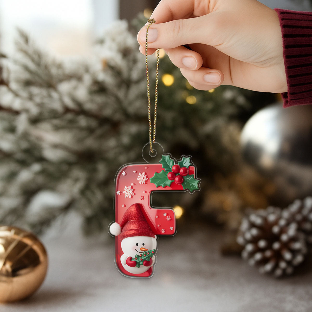 Letter F Acrylic Ornament Christmas Gift