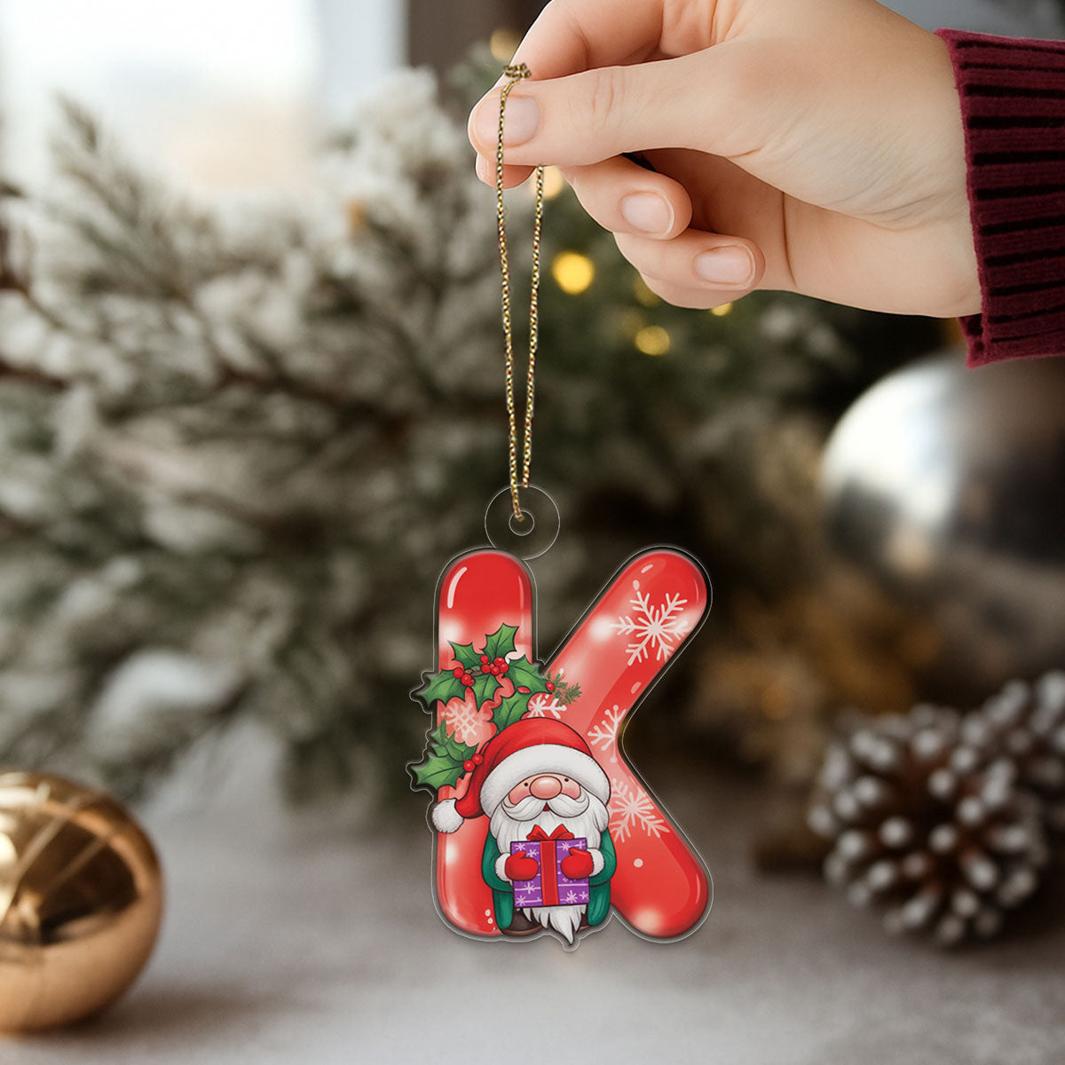 Letter K Acrylic Ornament copy Acrylic Ornament Christmas Gift