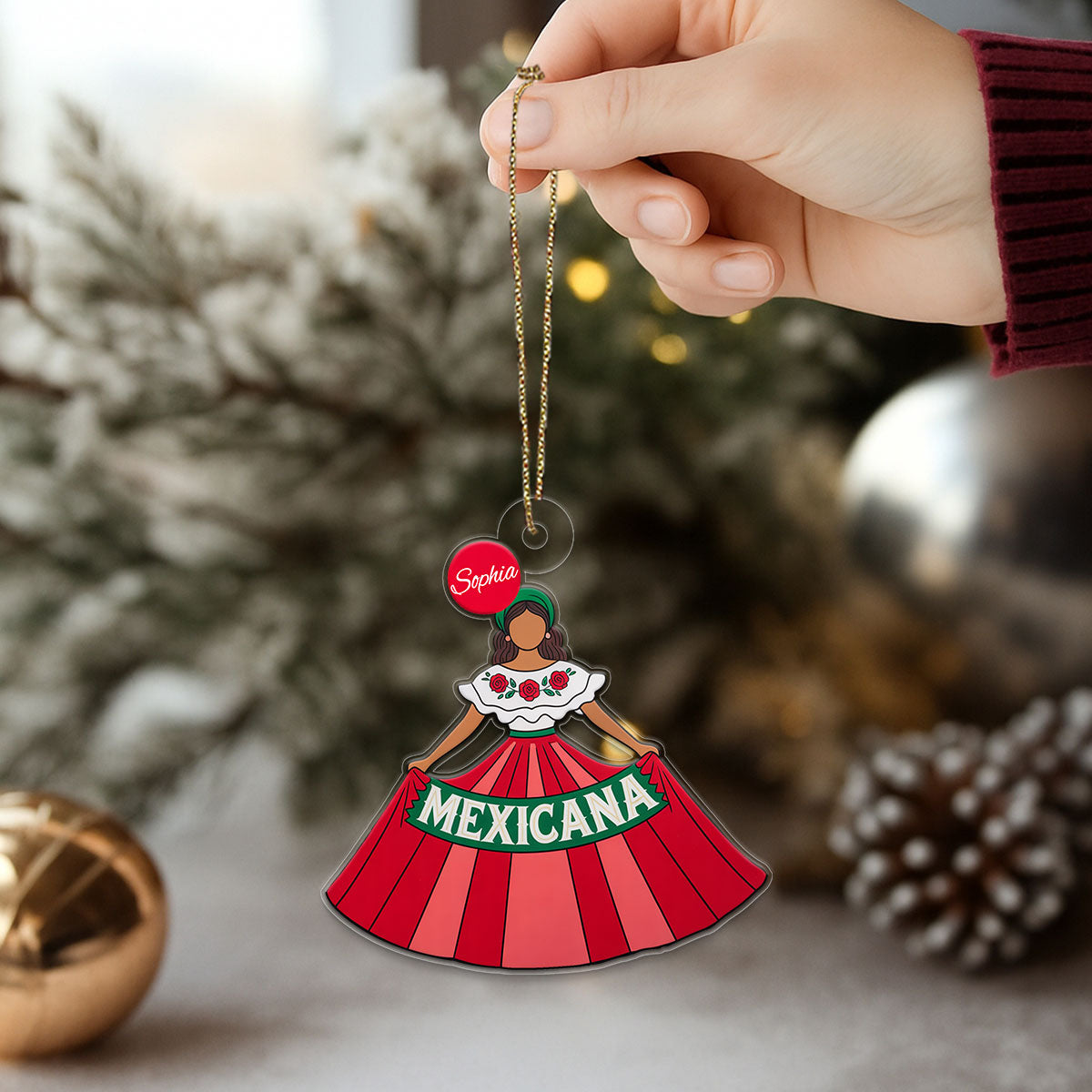 Custom Name Mexicana Acrylic Ornament Christmas Gift