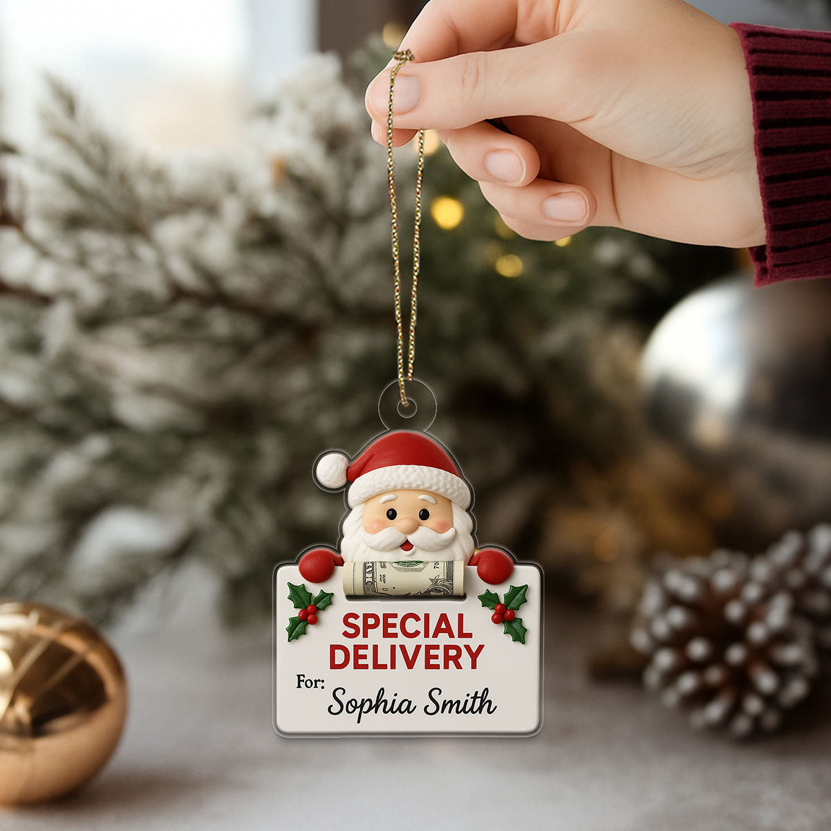 Personalized Nice List Dropout Acrylic Ornament Christmas Gift