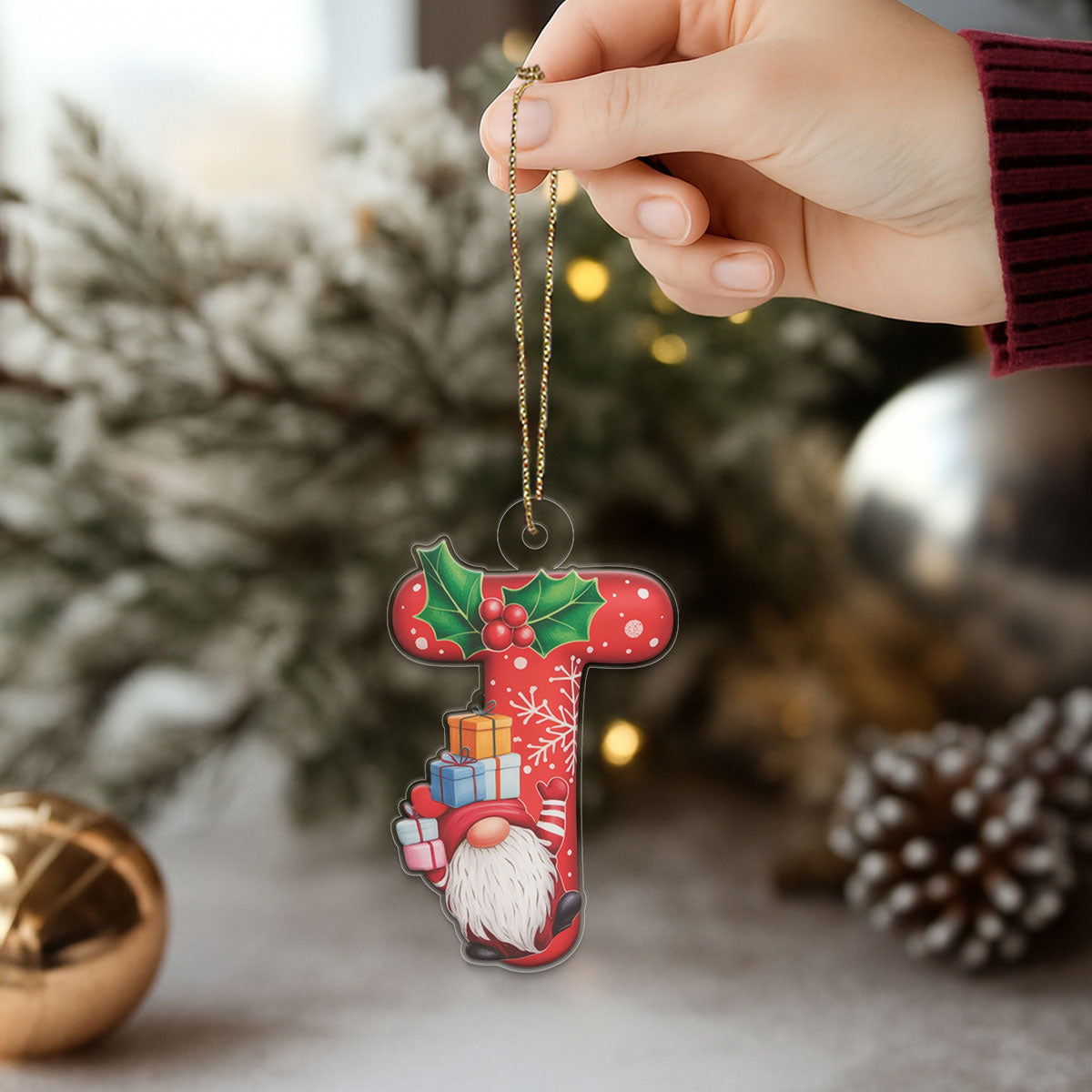 Ornament Christmas Initial Letter T copy Acrylic Ornament Christmas Gift