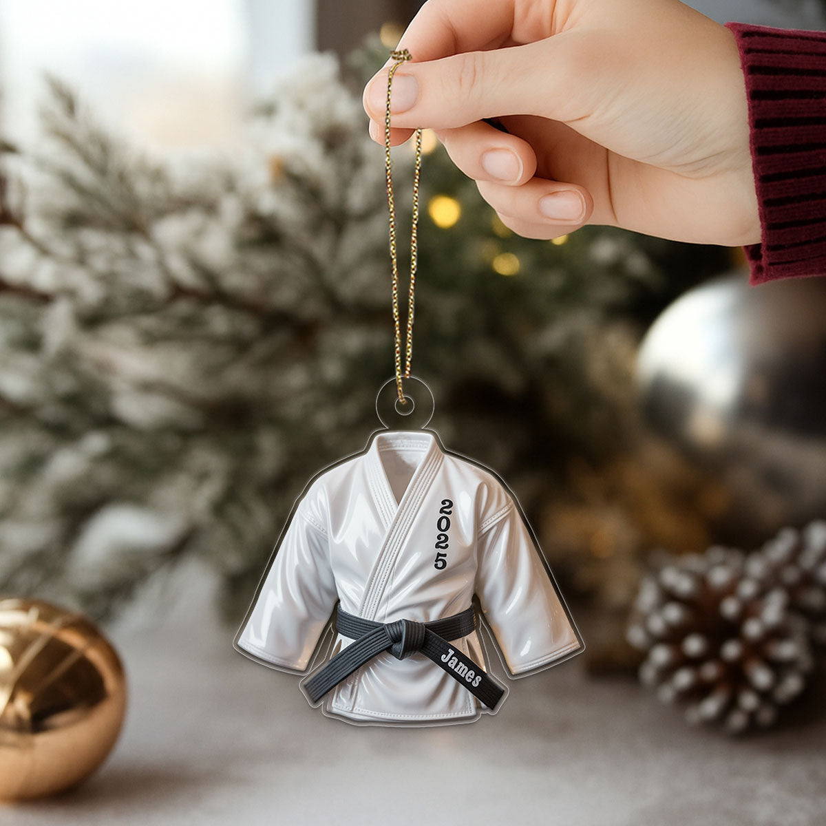 Personalized Karate Acrylic Ornament, Custom Christmas Ornament, Karate Kid Gift, Sport Lover Ornament, Holiday Keepsake Decoration