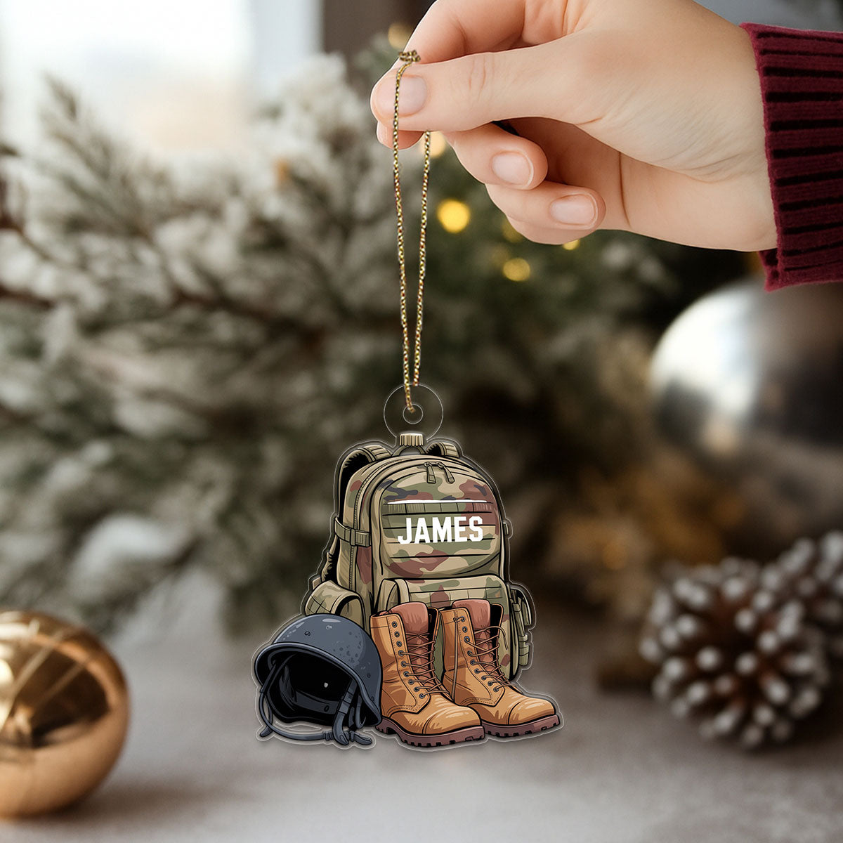 Personalized Military Uniform Acrylic Ornament Christmas Gift
