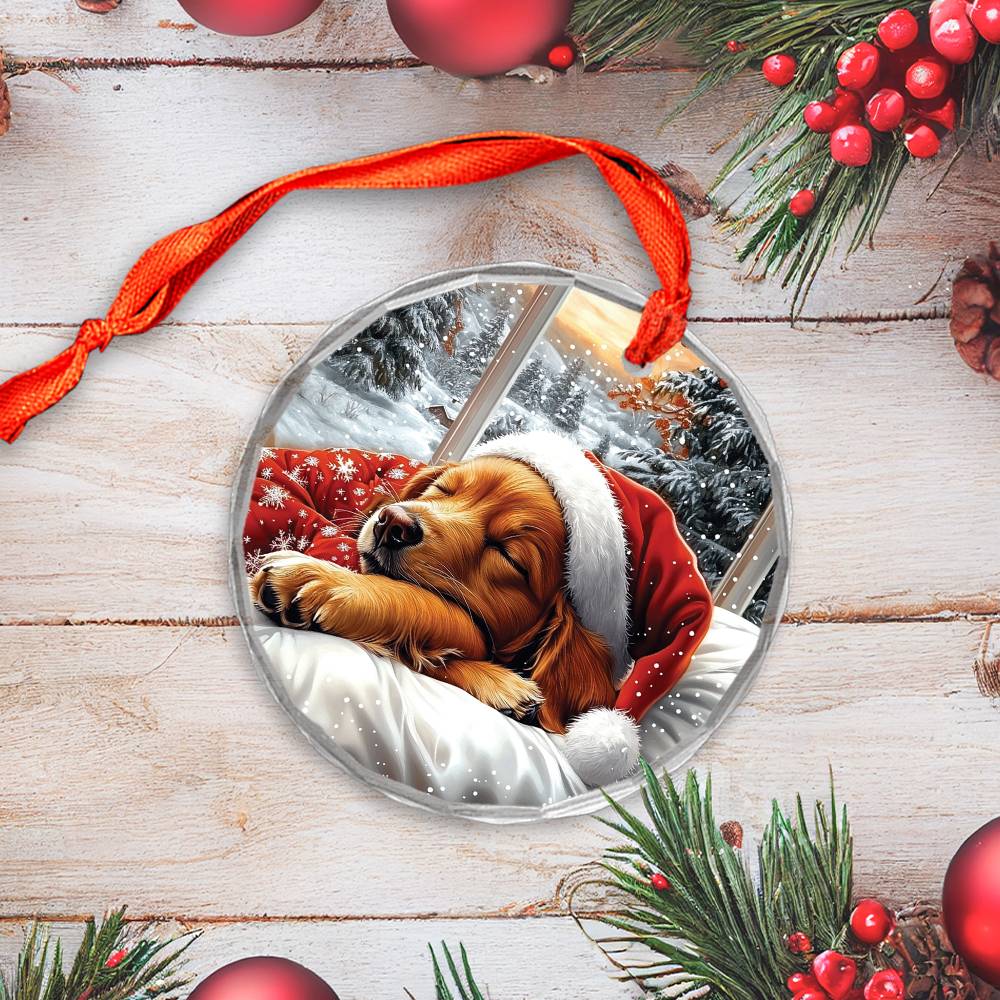 Golden Retriever Dog Sleeping In Bed Design 3