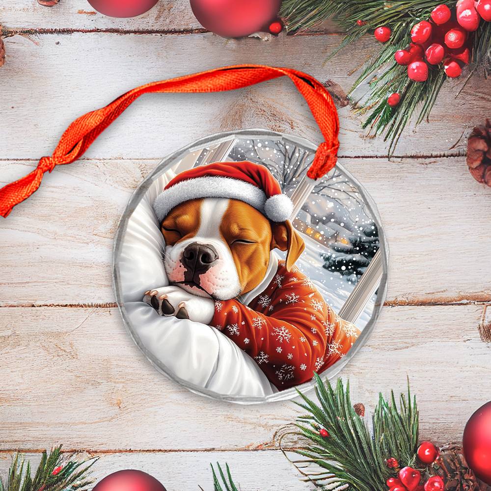 Staffordshire Bull Terrier Dog Sleeping In Bed Design 2