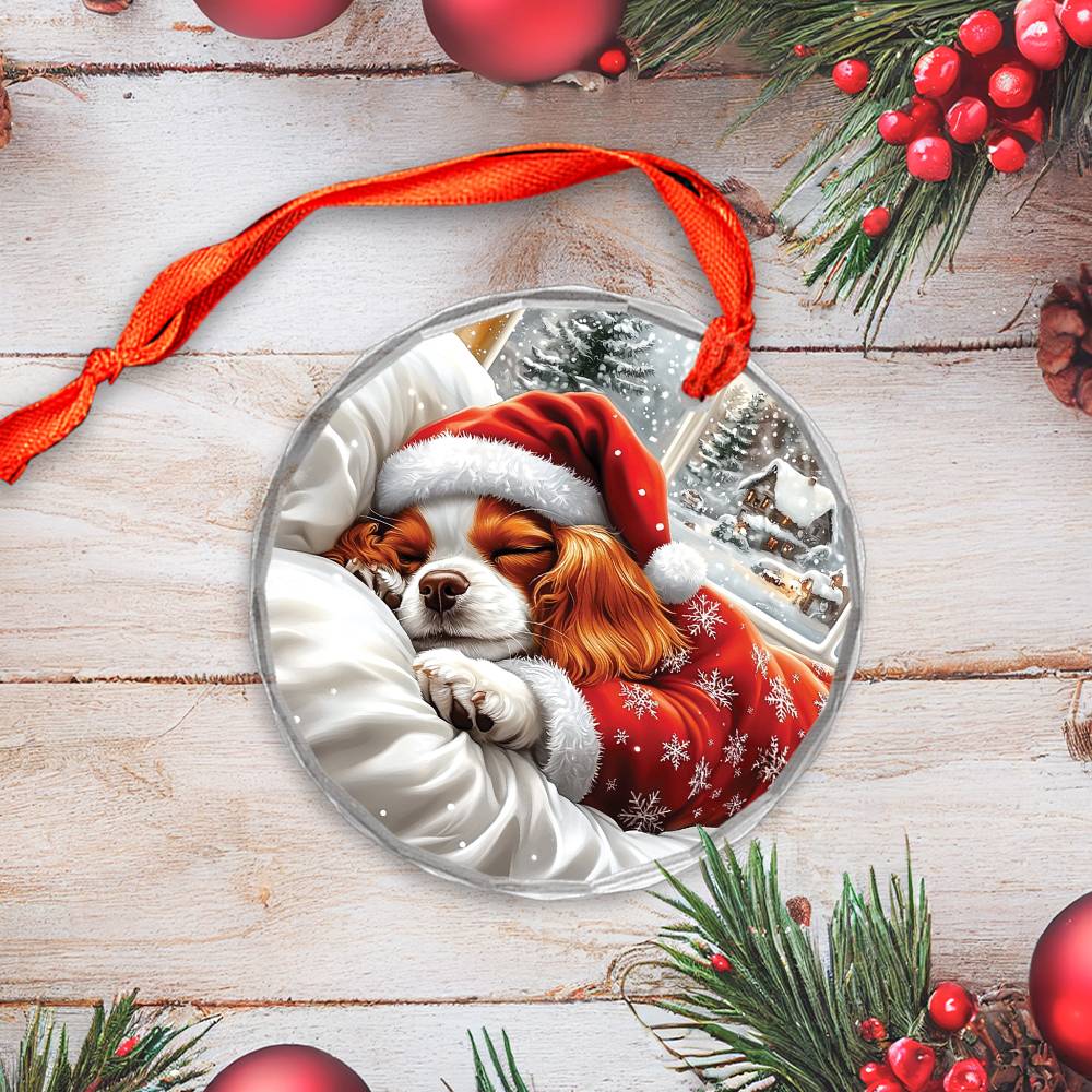 Cavalier King Charles Spaniel Dog Sleeping In Bed Design 3
