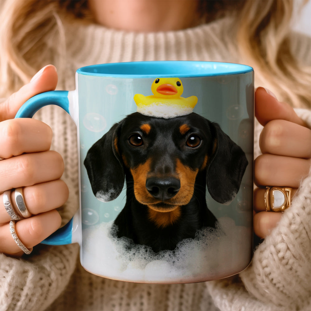Custom Dog In Bathtub With Duck Toy