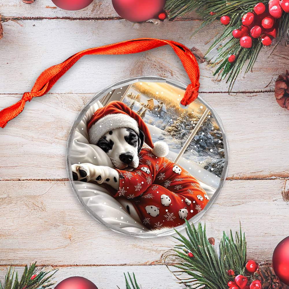 Dalmatian Dog Sleeping In Bed Design 1