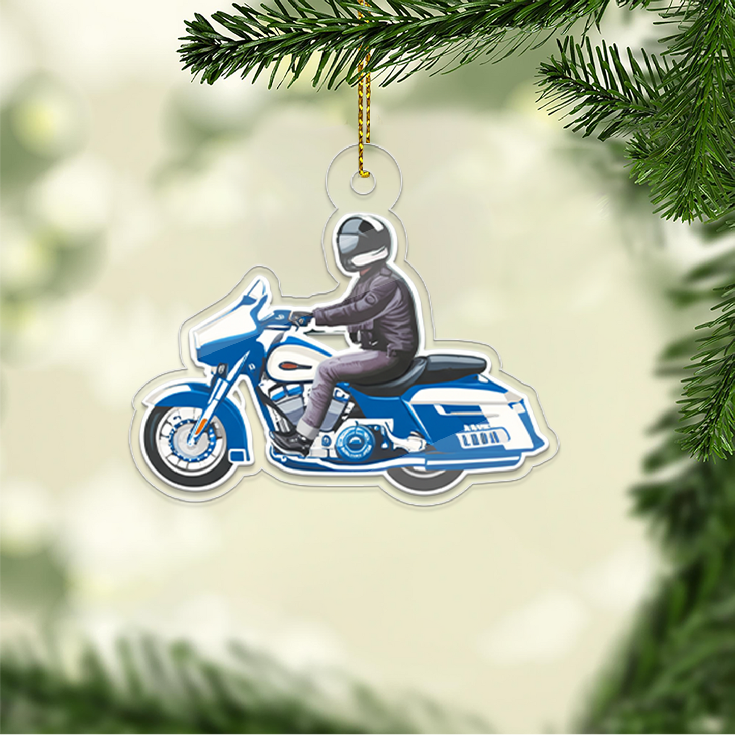 Personalized Biker Street Glide Motorcycle Christmas 2 Acrylic Ornament Christmas Gift
