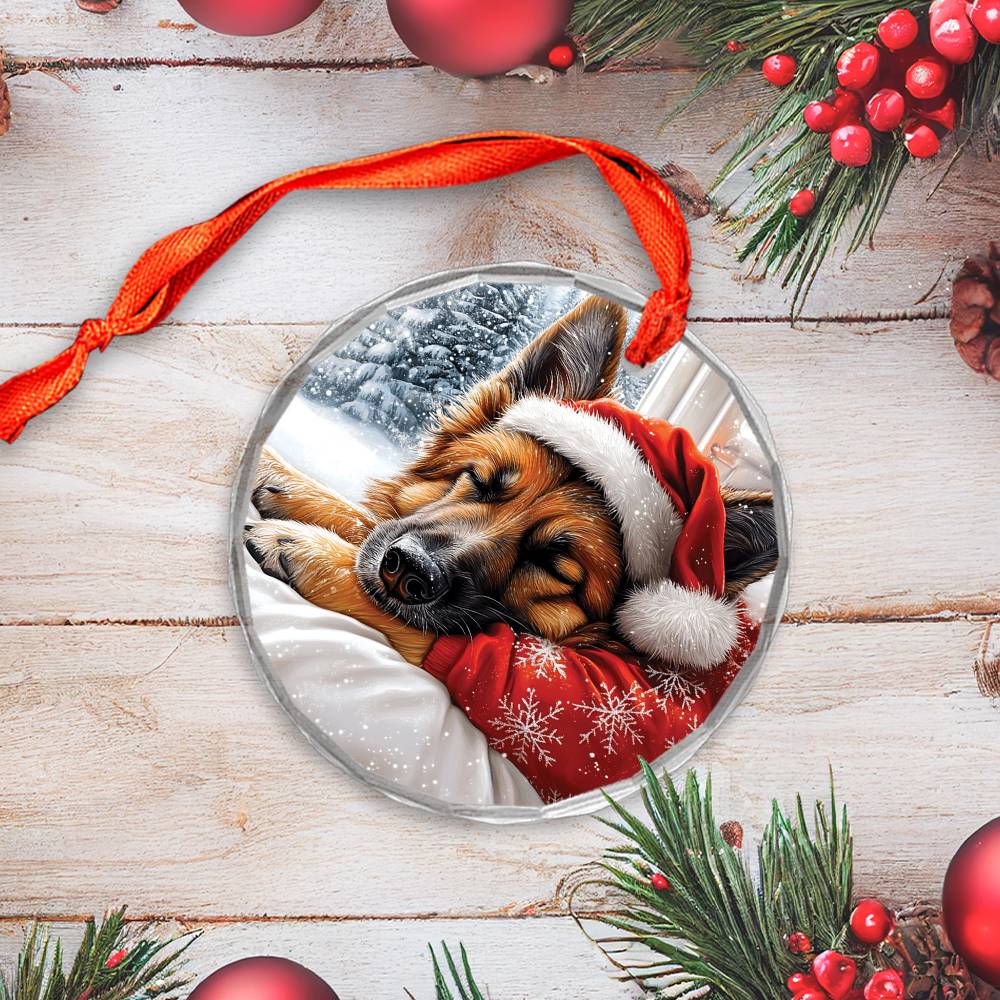 German Shepherd Dog Sleeping In Bed Design 1