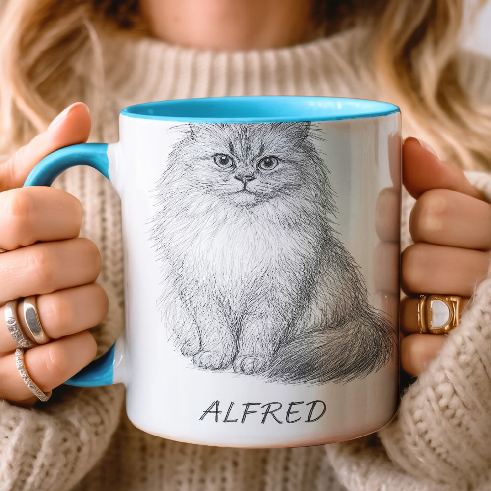 Custom Photo Cat Pencil Art