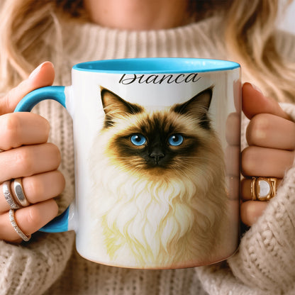 Custom Cat Portraint And With Name Mug