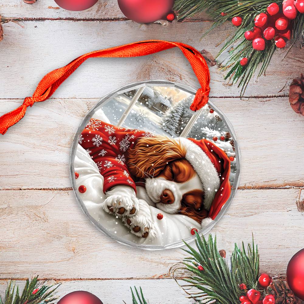 Cavalier King Charles Spaniel Dog Sleeping In Bed Design 4