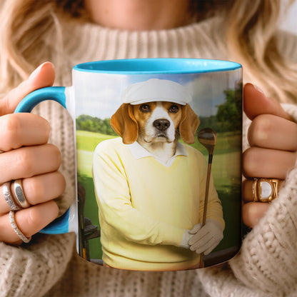 Custom Photo Golfer Dog Mug Gift For Dog Lovers