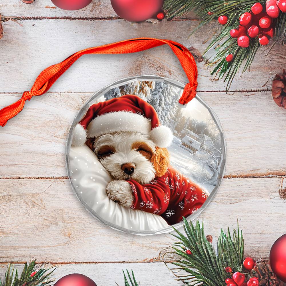 Poodle Dog Sleeping In Bed Design 2
