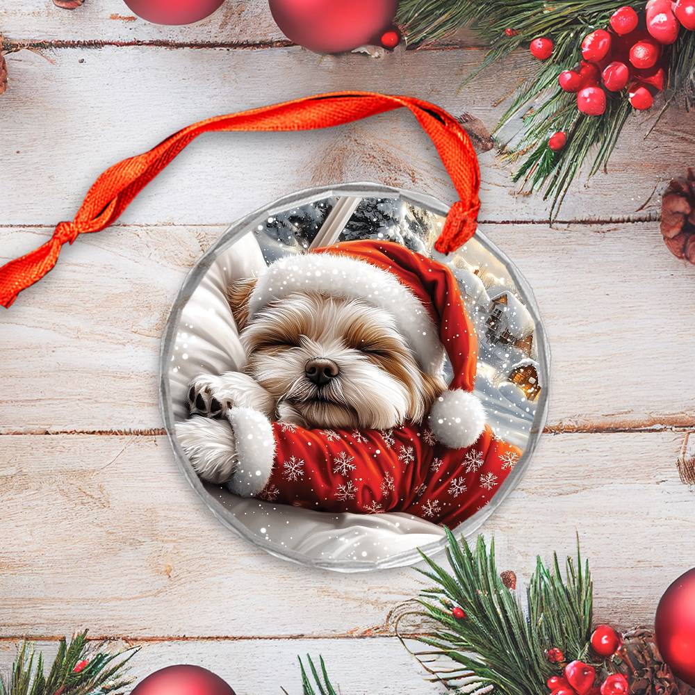 Maltese Dog Sleeping In Bed Design 2