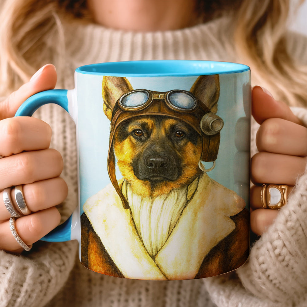 Custom Photo Portrait Pilot Mug Gift For Dog Lovers