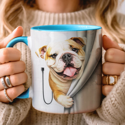 Custom Dog Photo Dog In Bathroom Mug Gift For Dog Lovers
