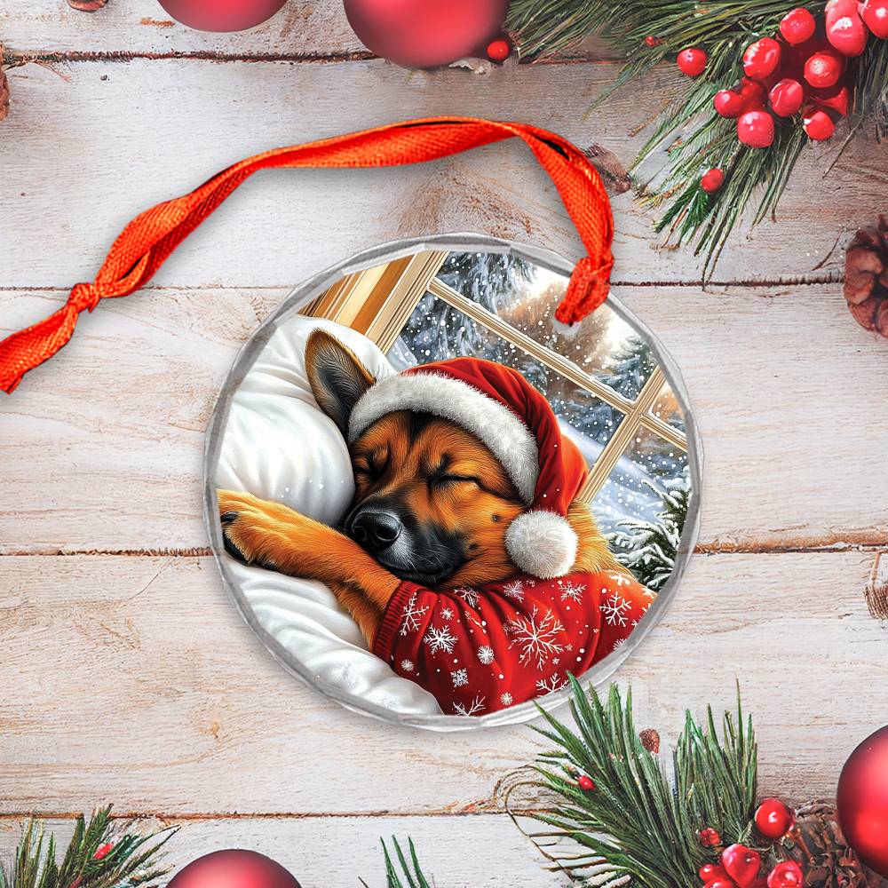 German Shepherd Dog Sleeping In Bed Design 3