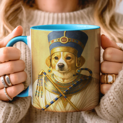 Custom Photo Egyptian Queen Dog Mug Gift For Dog Lover
