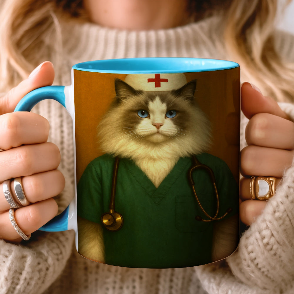 Custom Photo Nurse Cat MugGift For Cat Lovers