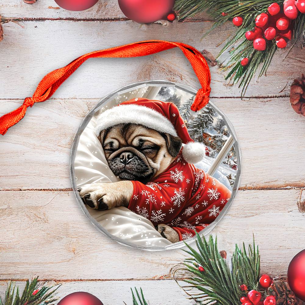 Pug Dog Sleeping In Bed Design 2