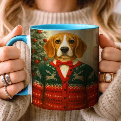 Custom Photo Christmas Dog Mug Gift For Dog Lovers