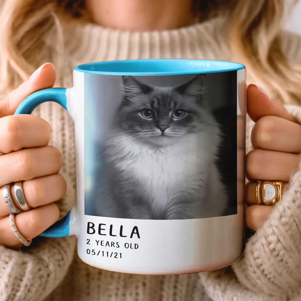 Custom Photo Polaroid Film MugGift For Cat Lovers