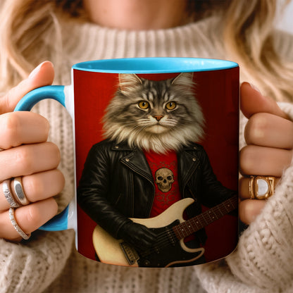 Custom Photo Guitarist Cat MugGift For Cat
