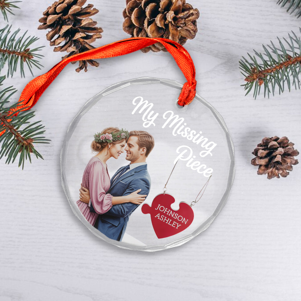 My Missing Piece Christmas Couple Hugging Kissing