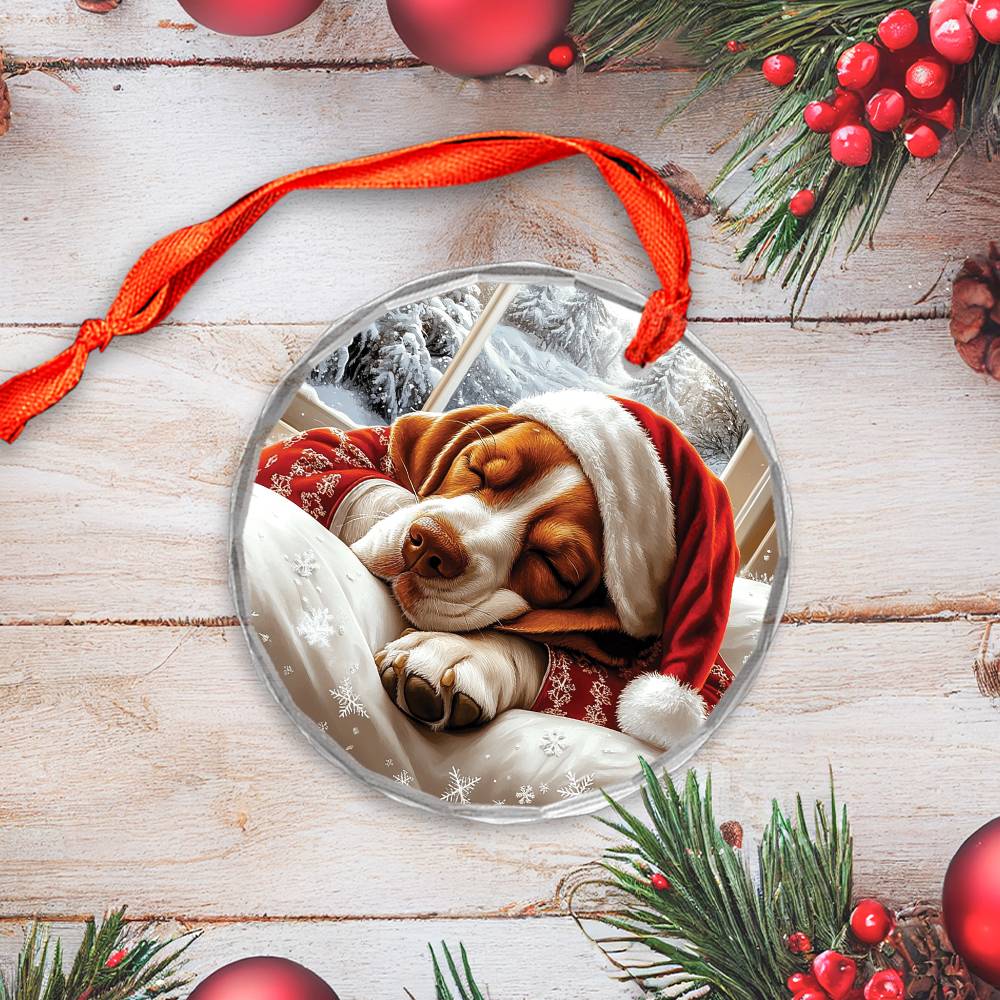 Basset Hound Dog Sleeping In Bed Design 2
