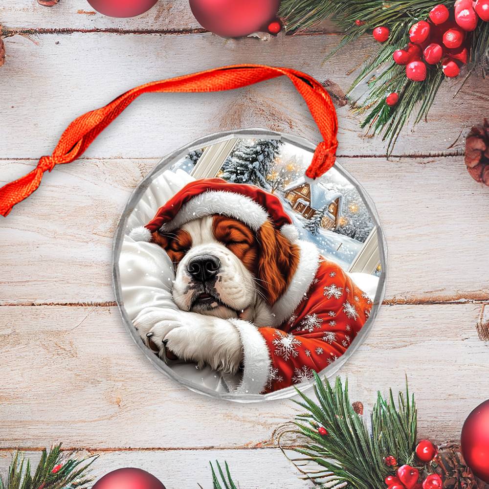 Saint Bernard Dog Sleeping In Bed Design 2