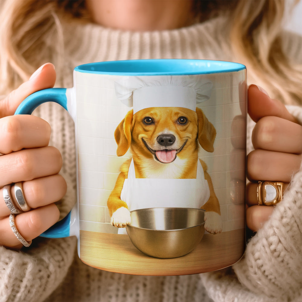 Custom Photo Dog Chef Mug Gift For Dog Lovers