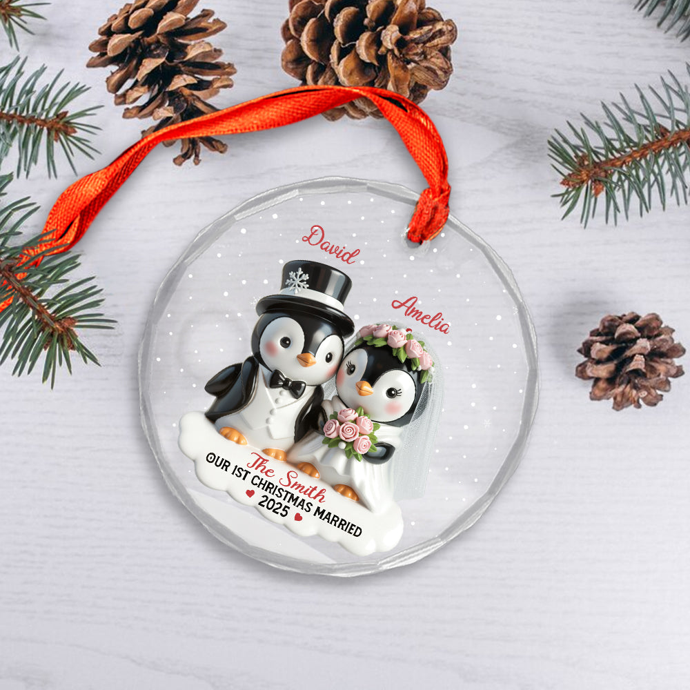 Personalized Penguin Couple, Custom Name