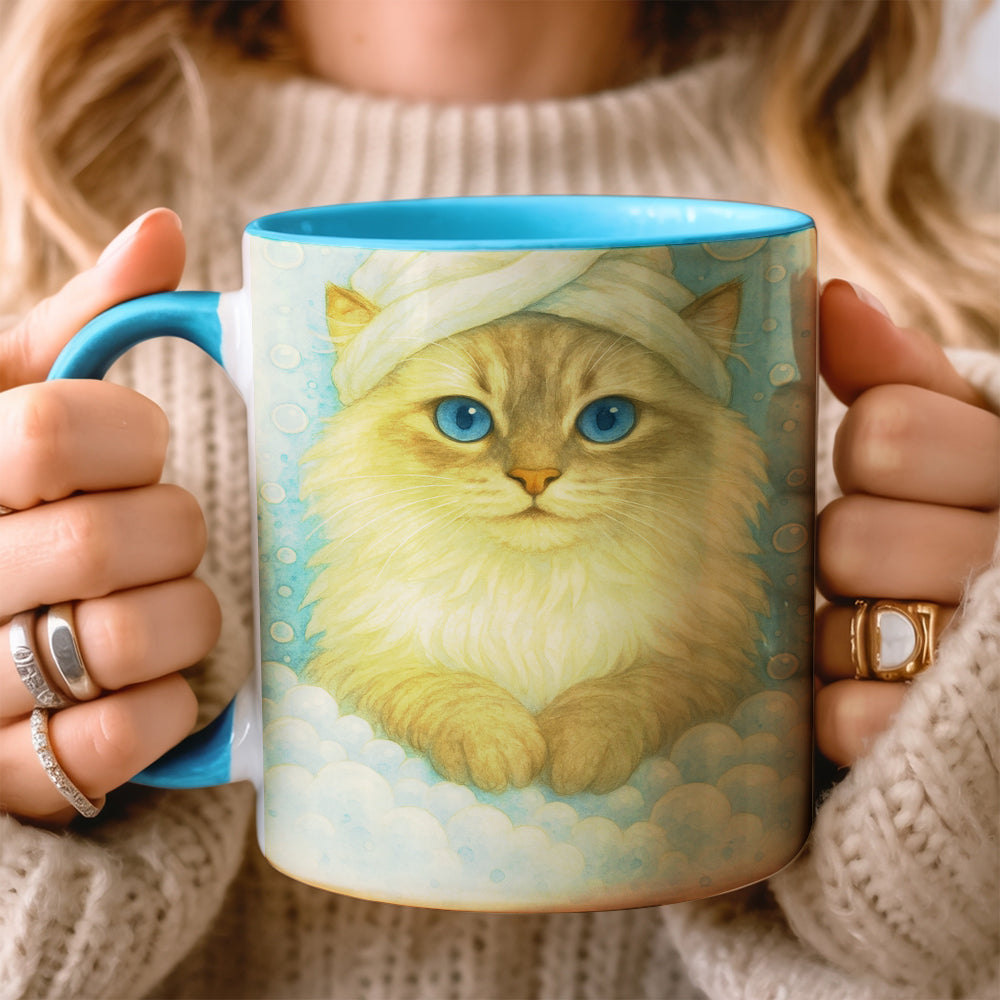 Custom Cat Potrait In Bathroom Mug
