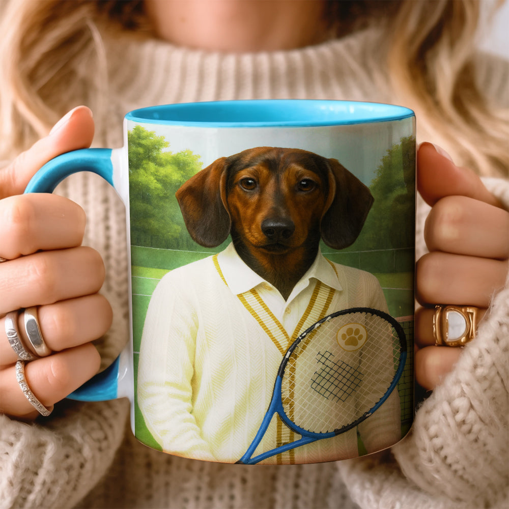 Custom Photo Tennis Player Dog Mug
